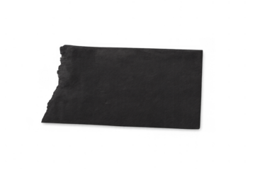 Black gaffer or duct tape piece creating space for text or holding elements, isolated on transparent background