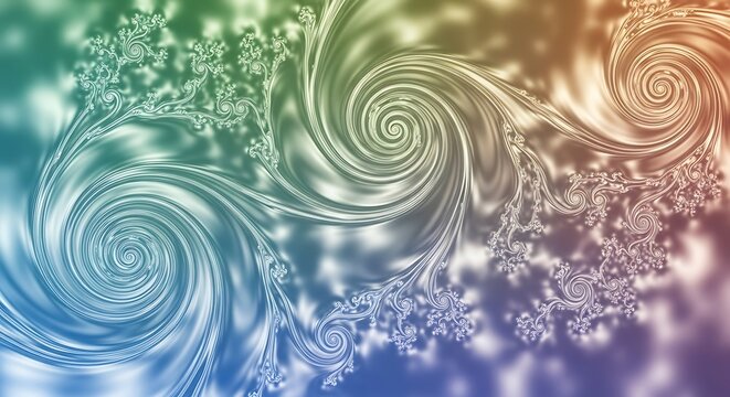 Elegant fractal spirals on gradient, perfect artistic design background