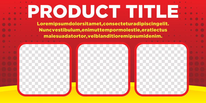 Red  Design banner business marketing and website banner. Abstract product banner for food business  with colom for photo product