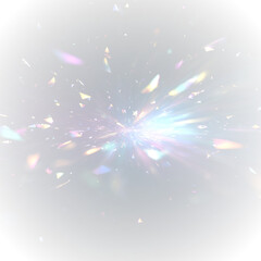 Rainbow spectrum spreads across the scene. Soft glare enhances depth. Perfect for abstract or jewelry backgrounds.