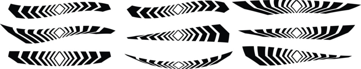 Abstract black and white wave optical illusion pattern design with curved geometric lines. Modern hypnotic stripe background for graphic art and digital motion. Futuristic distortion illusion texture.