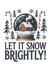 Cozy log cabin inside a snow globe surrounded by candy canes and festive trees, perfect for holiday cheer