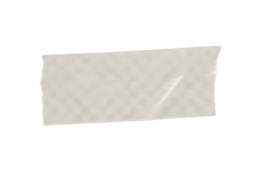 Torn piece of clear adhesive tape with crumpled texture, creating realistic border and frame effect on transparent background