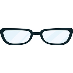Fototapeta premium Black Rimmed Eyeglasses With Light Blue Lenses And Transparent Background