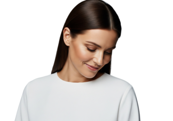 Serene Portrait with Straight Dark Hair