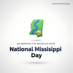 Mississippi day green state map icon celebrating regional pride clean style
