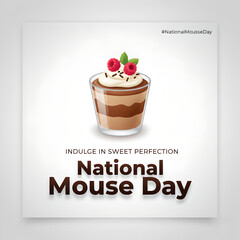 National mouse day sweet chocolate dessert cup with cherry artistic food holiday