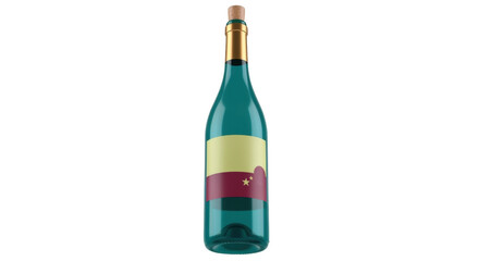 Isolated bottle of wine featuring modern label design, elegant and sophisticated branding style