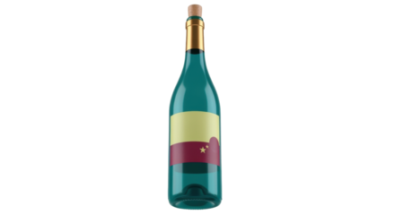 Isolated bottle of wine featuring modern label design, elegant and sophisticated branding style