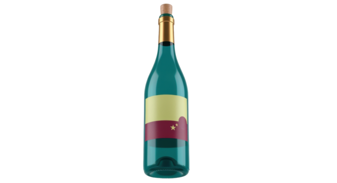 Isolated bottle of wine featuring modern label design, elegant and sophisticated branding style - Powered by Adobe
