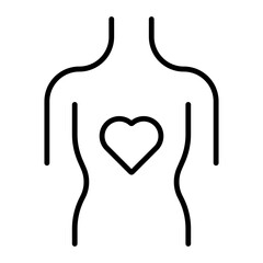 Human Heart Wellness Body Health Icon for Medical Designs