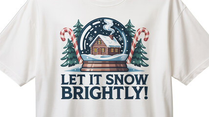 Cozy cabin in a snow globe with candy canes and festive trees, perfect for holiday cheer!