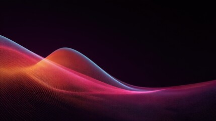 Abstract wave patterns with vibrant colors flowing harmoniously against a dark background, perfect for visual concepts in modern design and digital art.
