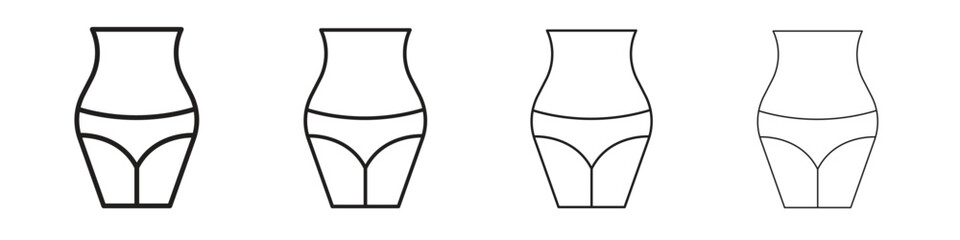 Female hips and waist icon. Simple graphic element set
