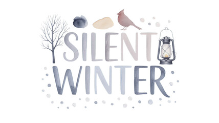 Embrace the serene beauty of a silent winter with this charming watercolor design featuring a cardinal and lantern