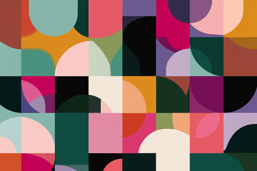  geometric vector pattern, abstract shapes, pastel and vibrant color combination