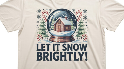 Charming snow globe scene with cozy cabin, festive trees, and candy canes, perfect for holiday cheer!