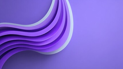 Fototapeta premium Abstract Waves of Purple Paper Layers Creating Depth and Texture on Soft Violet Background for Modern Design and Creative Projects