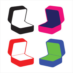 Colorful open ring boxes for jewelry presentation and gifts.