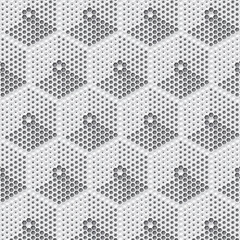 mosaic pattern made from hexagonal honeycomb shape, black and white vector illustration