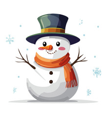 cheerful Christmas snowman

