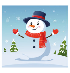 cheerful Christmas snowman
