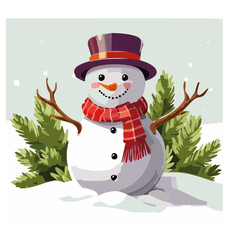 cheerful Christmas snowman
