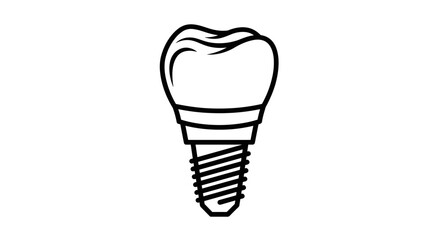 Dental Implant Icon Vector Illustration.