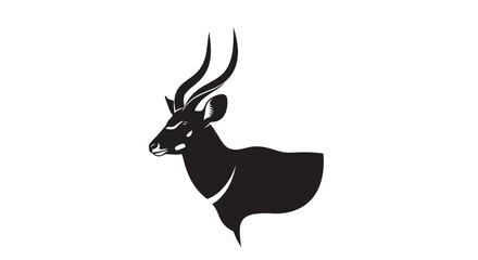 Elegant Kudu Silhouette A Striking Wildlife Illustration.