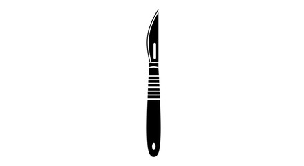 Scalpel Surgical Instrument Black and White Illustration.