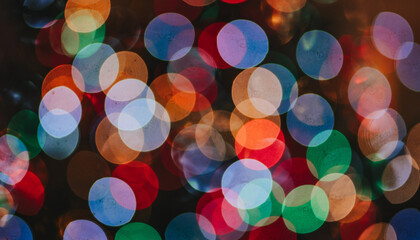 Colorful Christmas Bokeh Lights
