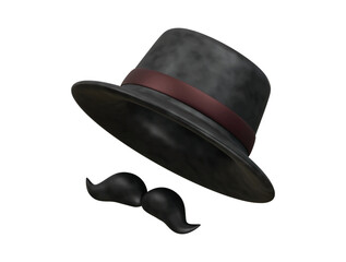 bowler hat icon 3d illustration render
