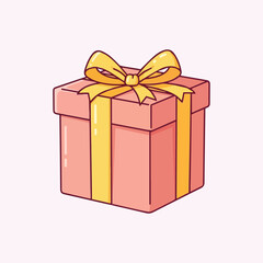 Illustration of a gift box with ribbon