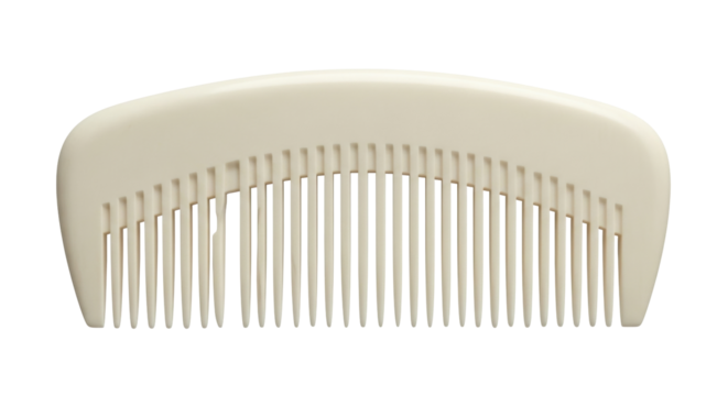 Isolated ivory comb for hair care, classic styling tool for salon or personal use item