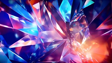 Digital art wallpaper background. A vivid, abstract digital artwork featuring a kaleidoscope of multicolored triangles and polygons. The artwork is characterized by a myriad of colors. - Powered by Adobe