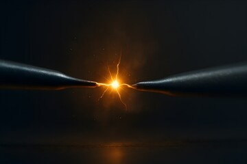 Electric Spark Between Two Metal Points – Symbol of Energy, Technology, and Creation