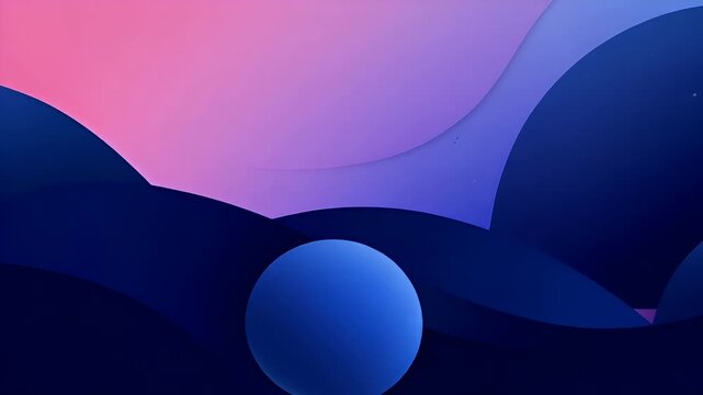 Digital art wallpaper background. A minimalist digital artwork featuring abstract geometric shapes in shades of blue and pink.
