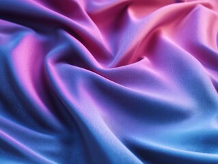 Obraz premium Wavy flowing fabric with a vibrant gradient of pink and blue light texture