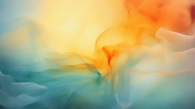 Digital art wallpaper background. A closeup of a fluid, abstract painting with a blend of warm and cool colors, creating a sense of movement and fluidity.