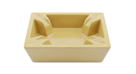 Isolated ashtray for cigarette butts, made of ceramic pottery, table top accessory smoking product