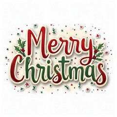 赤と緑のメリークリスマス装飾文字｜Red and Green Merry Christmas Typography