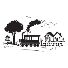 Rural Retreat Logo and Iconic Village Charming Village Scenes Vector and Graphic Design 
