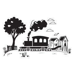 Rural Retreat Logo and Iconic Village Charming Village Scenes Vector and Graphic Design 