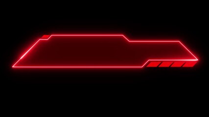 HUD, UI, GUI futuristic user interface screen animation. High tech screen for video game. Neon hologram screen overlay. Alpha or transparent background  black background. - Powered by Adobe