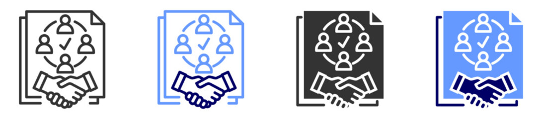 agreement icon set multiple style