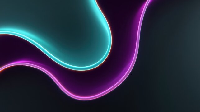 Abstract flowing lines illuminated with neon colors creating a visually striking background for creative projects and modern design concepts.