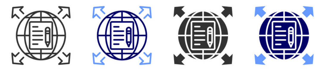 contracting out icon set multiple style