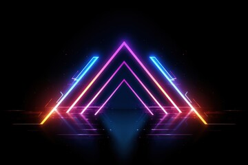 Fototapeta premium Neon arrows futuristic technology light.