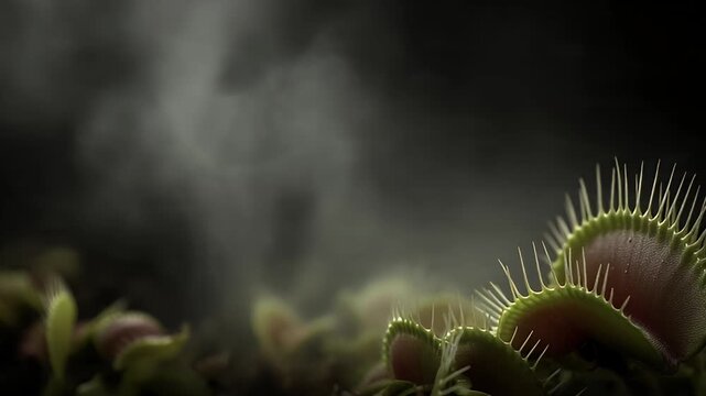 Predatory Encounter Fly Approaches Venus Flytrap Moody Light