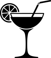 cocktail silhouette vector illustration